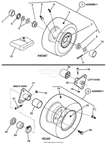 Wheels - Front And Rear Diagram and Parts List for 7800669 (107280340)(2010) Briggs and Stratton Lawn Tractor